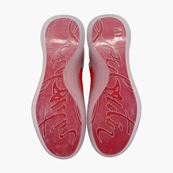 Christian Louboutin Arpoador Red Sock Sneakers Size 39.5 US 9.5 Suede Drawstring - Picture 12 of 14